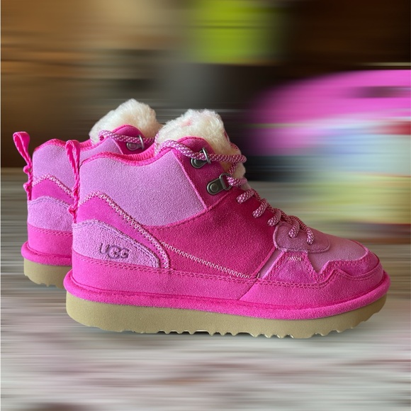 UGG® Highland Hi Heritage Sneaker - Little Kid / Big Kid - Raspberry Sorbet - Picture 7 of 11